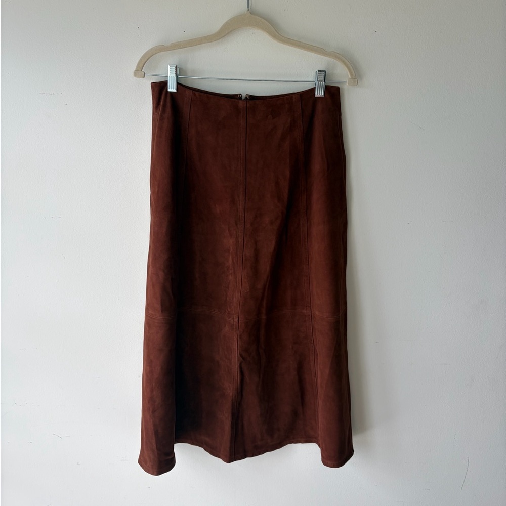 NWT! MADEWELL Suede Seamed Midi Skirt Size 4 - Picture 5 of 8